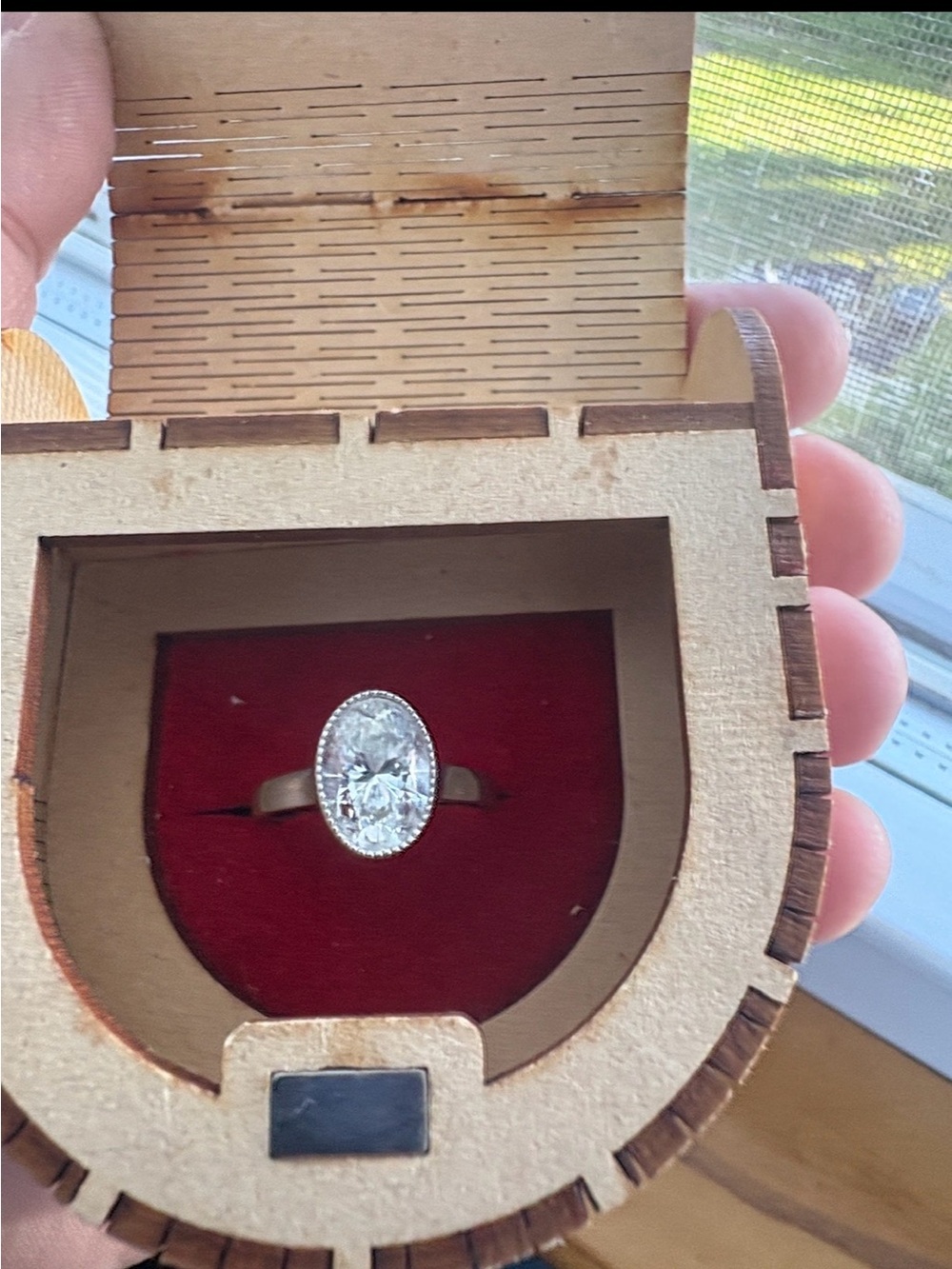 3 carat lab grown oval diamond ring